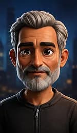 Reusable illustrated avatar of an older man